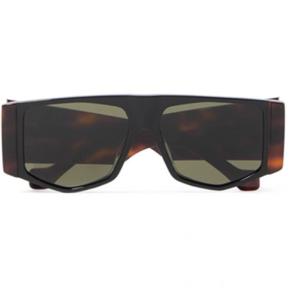 Loewe oversized hexagon frame tortoiseshell acetate sunglasses, Black/Brown